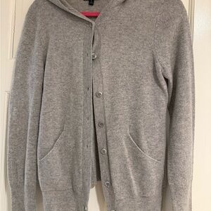 Gray Hooded Women Sweater